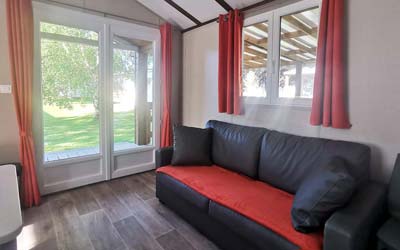 Bunk beds in the children's room of the chalet Brière in southern Brittany