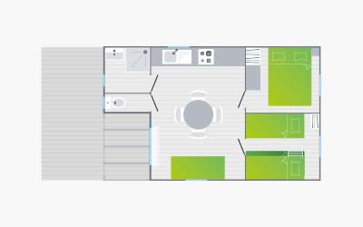 Plan du modèle de location de chalet Brière 2 personnes 